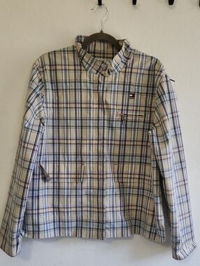 Vintage Y2k Tommy Hilfiger Jeans Plaid Jacket Windbreaker XL Streetwear